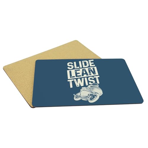 Lot sets de table souples liège bleu grand format dessous de plat moto napperon - 5