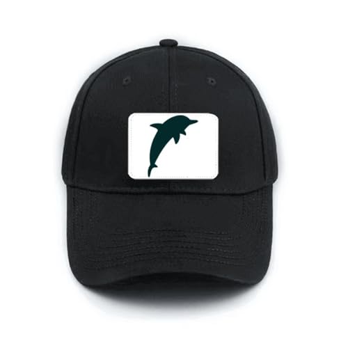 Casquette de baseball classique ajustable noire no/no Blue Ocean avec dauphin brodé