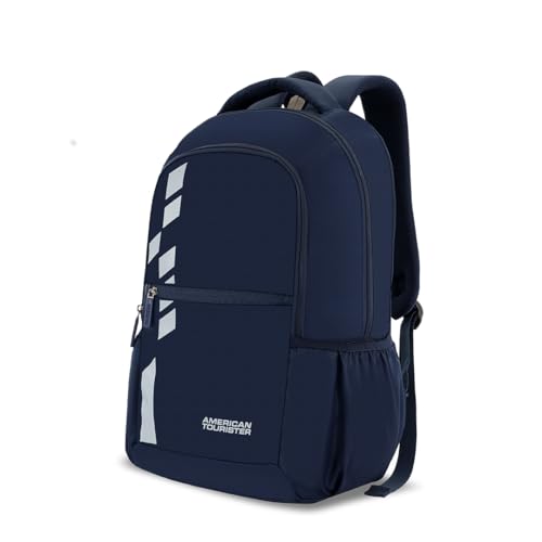 American Tourister Lex Style 02, 24L & 17" Inch Laptop Backpack for College & Office with Front Organizer, Backpack bag for Man & Women - Navy