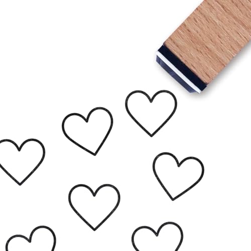 Heart Outline Rubber Stamp 3/5 Inch Small Mini Stamp for Scrapbooking Card Making Planner
