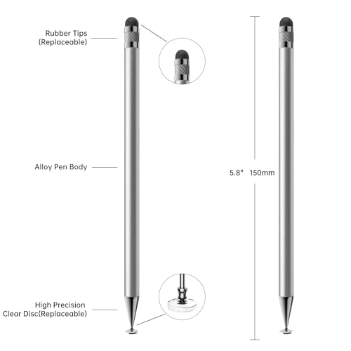 Lápiz capacitivo para pantalla táctil compatible con iPad y iPhone en pack de 5 2
