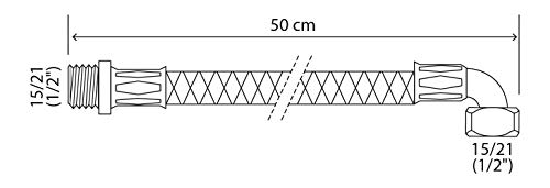 SOMATHERM for You - Sanitary Hose Connection Female 15/21 (1/2') - Straight Male Connection 15/21 (1/2') - Length 50 cm - DN8 - Image 3