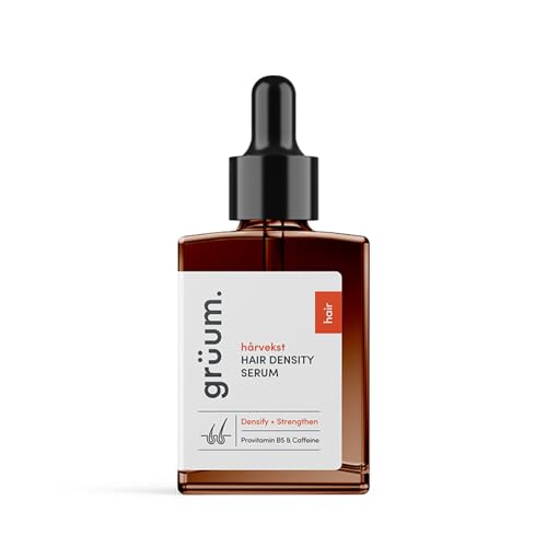 grüum Hair Density Serum 30ml - Lightweight Leave in Caffeine Hair Growth Serum for Thick, Denser & Healthy Hairs - Anti Hairs Loss Scalp Serums for Men & Women with 5% Provitamin 5 and Caffeine
