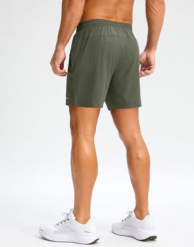Image of Pudolla Men's Running Gym Shorts with Zipper Pockets 5 inch /7 inch / Lightweight Quick Dry Running Workout Athletic Short