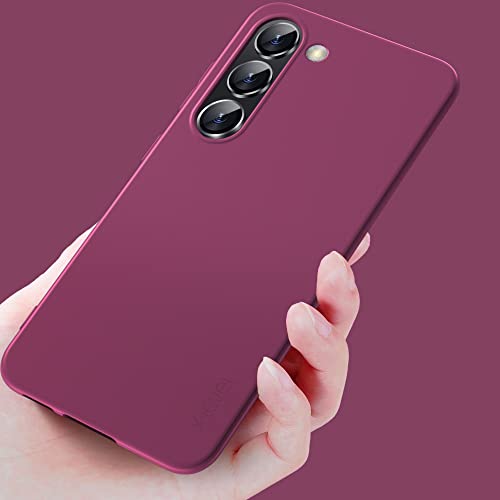 X-level Samsung Galaxy S23+ Plus Case Slim Fit Soft TPU Super Thin [Guardian Series] S23 Plus Phone Back Cover Light Protective Matte Finish Coating Cases-Wine red