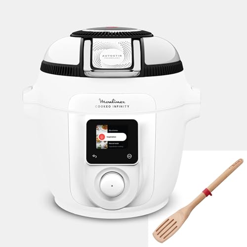 Moulinex Cookeo Infinity, Air fryer + multicuiseur sous pression, Avec pale de mélange et spatule en bois, 19 programmes, Blanc, YY5887FB