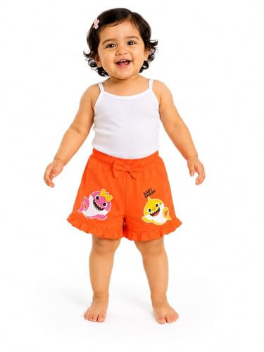 Image of BODYCARE KIDS Infant Baby Girls Cotton Antiviral Printed Shorts | Soft Breathable Elastic Waist Casual for Toddlers & Infants | Comfortable Summer Baby Bottoms for Girls