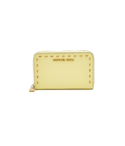 Image of MICHAEL Michael Kors Womens Jet Set Small Zip Around Card Case Lemon One Size One Size