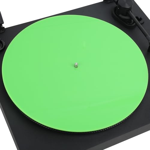 Tappetino per giradischi in acrilico per tutti i lettori in vinile, 30,5 cm, anti vibrazioni, colore: verde