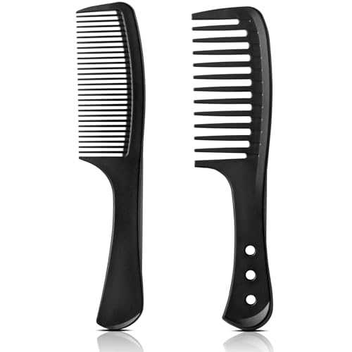 Fekayer Professional Comb Set - Wide + Fine Tooth, Unisex for All Hair Types (Curly/Straight/Thick),...