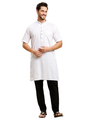 Image of Rajubhai Hargovindas Green Khadi Half Sleeve Kurta