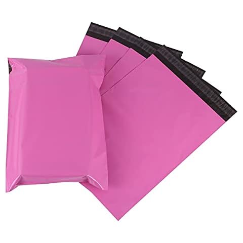 50 Strong Pink Mailing Postal Bags, 20cmx32cm Mailers, Poly Plastic Postal Self Seal Postage Packaging Posting Shipping Post Parcels Package Mail Envelopes, Storage Packing Waterproof Tear-Proof Cover