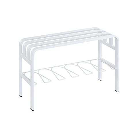 Proman Products Door Entryway Bench, Metal, White Cover