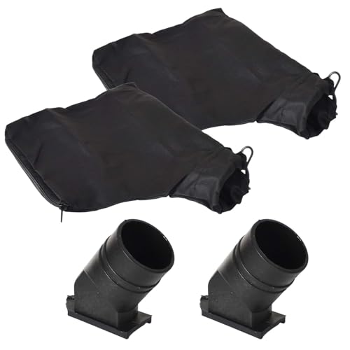 Lot de 2 Sacs à poussière pour Scie à Onglet en Aluminium 255 avec Fermeture éclair et Support Filaire Réglable pour Ponceuse à Bande de Réservoir,Accessoires de Scie à,Raboteuse,Scie Diagonale