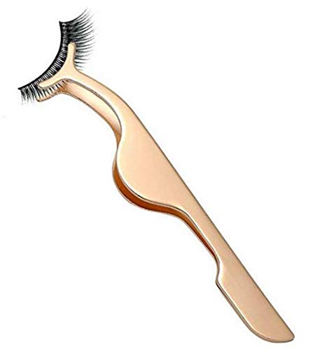 Lavillede Pro Beauty Tool - Pinzas de extensión para pestañas postizas, color dorado