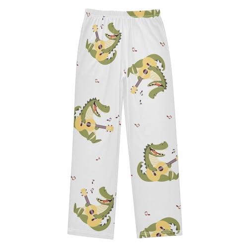 Alligator Guitar Boys Pants Boys Athletic Pants Long Pant for Boywith Pockets Wide-Leg Size 6-14Y