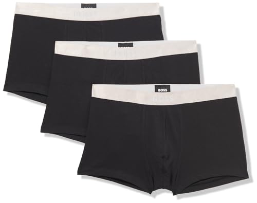 BOSS Men's 3-Pack Metallic Waistband Stretch Trunks