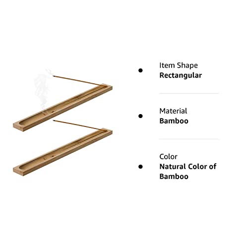 2 Pieces Natural Bamboo Incense Stick Holder Home Incent Burner Ash Catcher With Adjustable Angle #TOP6