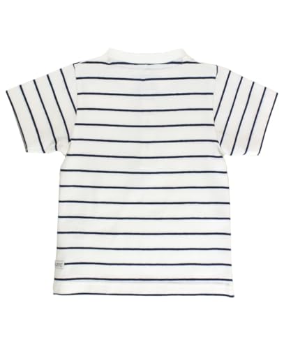 RUGGEDBUTTS White & Navy Stripe Short Sleeve Henley - 82