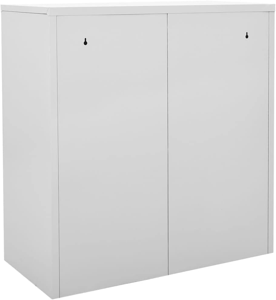 9-Locker Steel Storage Cabinet with Locks, Light Gray and Green Modern Organizer 35.4"x17.7"x36.4" for Office School Living Room Entryway Bathroom