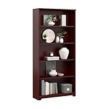 Bush Furniture Cabot 5 Shelf Bookcase in Harvest Cherry