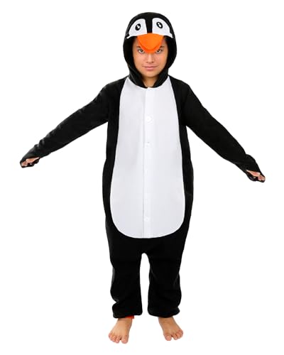 Funidelia Déguisement de pingouin onesie pour enfants, Animaux, Pôle Sud - Tenue pour enfants pour fêtes, Carnaval et Halloween - Taille 5-6 ans