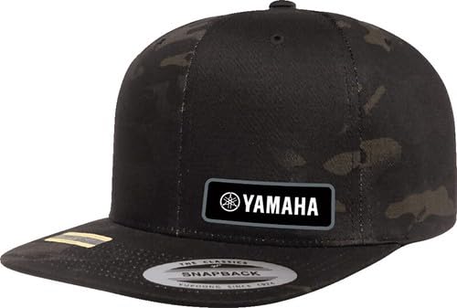 Yamaha   Gorra de Carreras con Cierre a presión, diseño de Monster Energy, Logotipo clásico, Talla única, Negro (Camo Black), Talla única