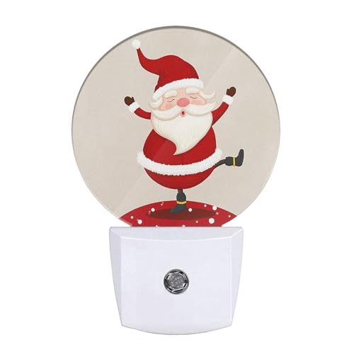 Image of EKOBLA Santa Claus Night Light, Cute Winter Xmas Night Lights Plug Into Wall with Dusk to Dawn Sensor for Kids Bedroom