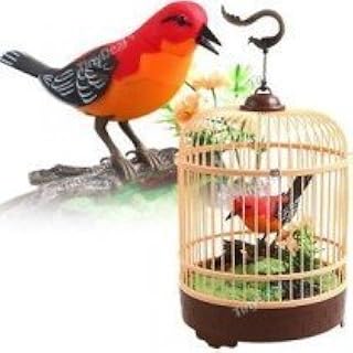 Az Import & Trading BC507B Singing & Chirping Bird in Cage - Realistic Sounds & Movements Red by AZ Import