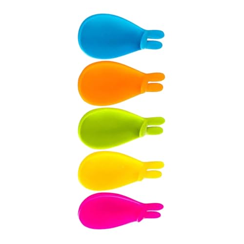 Milisten Porte-sachet de Thé en Silicone Alimentaire 5 Pcs Colorés de Lapin, Accessoire Réutilisable Antidérapant pour Tasse et Théière, Préparation et Identification des Sachets Lors