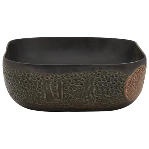 Lavabo rectangular negro de cerámica para transformar tu habitación de invitados 5