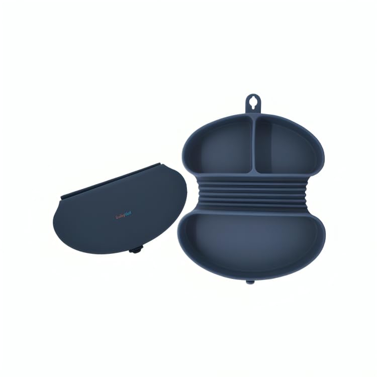 Babylief™ Portable/Travel Friendly Silicone Divided Plate (Navy)-picture-11