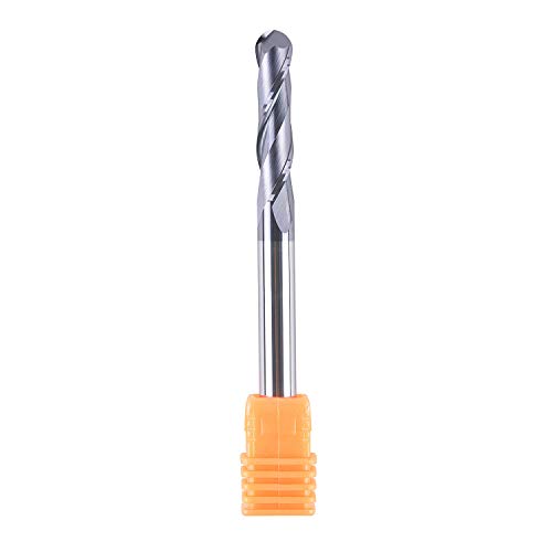 Image of SpeTool 14411 Ball Nose Carbide End Mill CNC Cutter Router Bits Double Flutes Spiral Milling Tool 1 /4 inch Shank with 3 inch Over Length