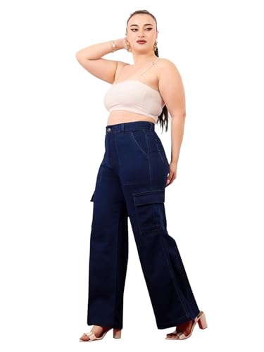 Image of Miss Chase A+ Women's Wide-Leg High Rise Regular Stretchable Denim Jeans