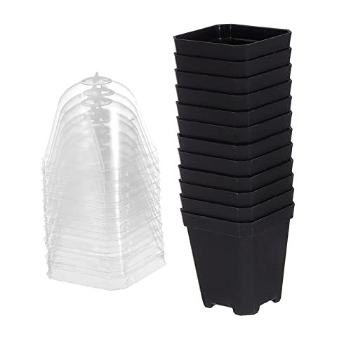 BESTonZON 12sets Vasi Per Piante Da Vivaio in Plastica Di Contenitori Per Piante Vasi Per Da Accessori Per Giardinaggio Esterno Supporti Per Piantare
