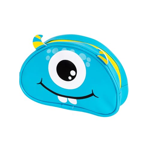 BRW Estojo Escolar PU 1 Ziper Monstro Azul