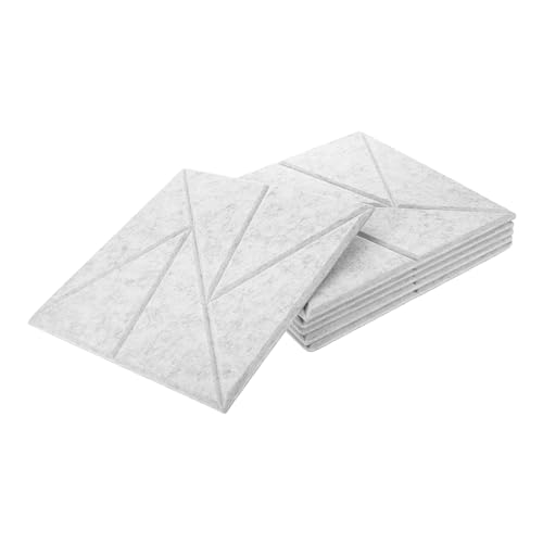 Paneles acústicos autoadhesivos de alta densidad Abaodam 6 piezas para reducción de ruido, tratamiento de paredes, color gris claro, 30x30x0.9 cm miniatura 1