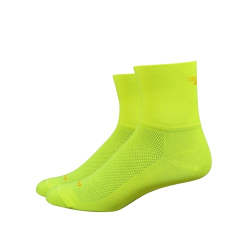 DEFEET | Aireator 3" - D-Logo Cycling Socks | For Biking, Running, & Everyday Adventures | Neon Yellow | Small2