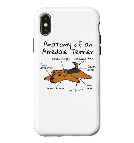 Anatomy of an Airedale Terrier Dog Case for iPhone X/XS
