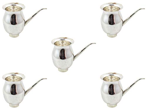 GoldGiftIdeas Silver Plated Glossy Loti Zari with Engraved Vastu Design,