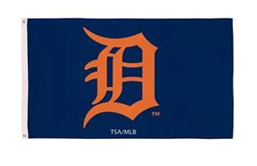 Detroit Tigers Single Sided Flag w/ 2 Grommets, 3'x5'