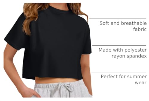 Image of ZDC Girls Athletic Oversized Crop Tops Kids Drop Shoulder Short Sleeve T Shirts Workout Tees