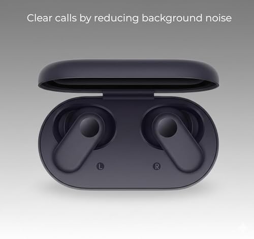 Image of Lynacz Original True Wireless Earbuds Compatible with One-Plus, 2R, with Mic 2r, 12.4mm Drivers, Playback Upto 38hr with Ling Playtime & Travel Friendly (Black)