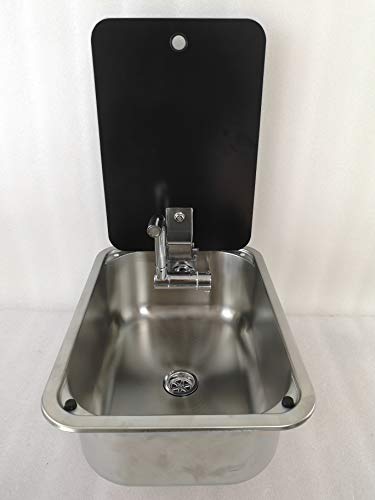 GR-566B Boat Caravan Stainless Steel Sink with Tempered Glass Lid 380280136mm (Sink only)