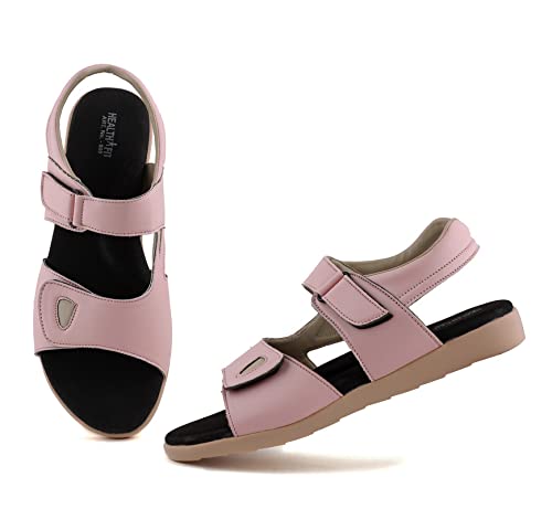 Image of HEALTH FIT Extra Soft Ortho Care Diabetic & Orthopedic Sandal /Doctor Sandal Footwear with Arch Support Women Brown