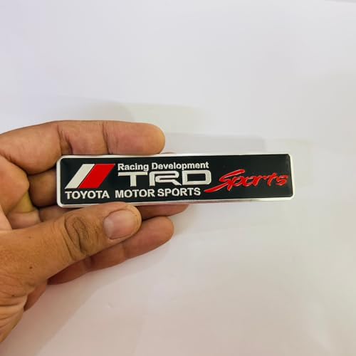 Image of Emblems for Car & Bike Metal Lo.go and Grill Me.tal Lo.go, Auto Accessories for Car Emblem 3D Badge Auto Racing Sport Sticker Grand Tourer Decal. (Black TRD Sports Slim Sticker)