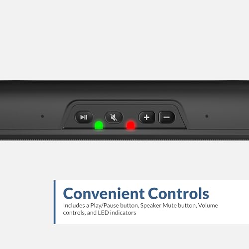 Image of Cyber Acoustics CA-2890 USB Speaker Bar - USB Powered Stereo Desktop Computer Speakers for PC, Clip-On Monitor Mount Design, On-Speaker Controls