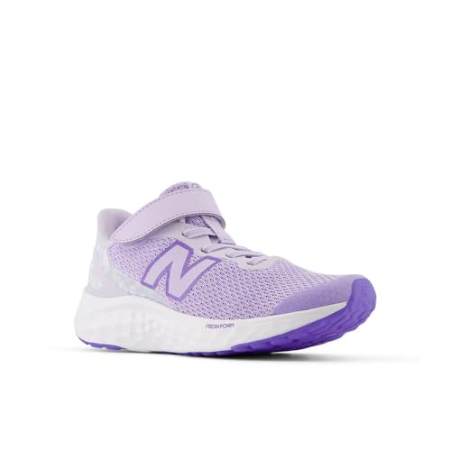 Image of New Balance Kid's Fresh Foam Arishi V4 Bungee Lace with Top Strap Running Shoe, Bright Lavender /Violet Crush, 2 M Little Kid