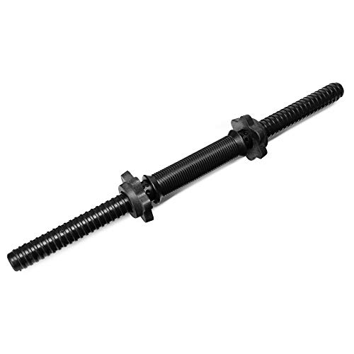 KOLCY 17.7" Threaded Dumbbell Handle with Collars, Adjustable Dumbbell Bar Weight Lifting Chrome