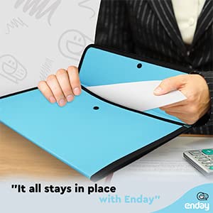 Square Flap Document Holder Blue, Expanding File Folder, A4 Letter Size Reusable Filling Envelopes, Snap Closure Wallet File Pouch Also Available In Pink, Purple, Green, Red, Grey, 1 Pc– By Enday #TOP5